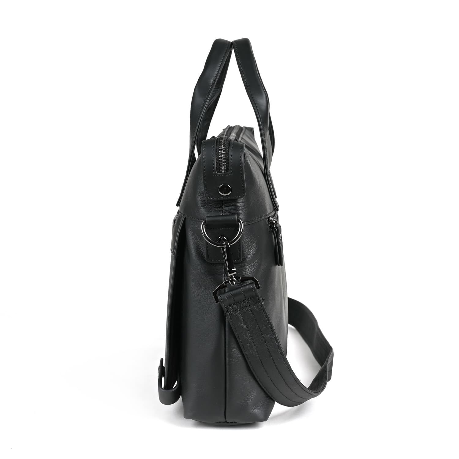 ブリーフケース 上質本革二重ジップ機能的ブリーフケース