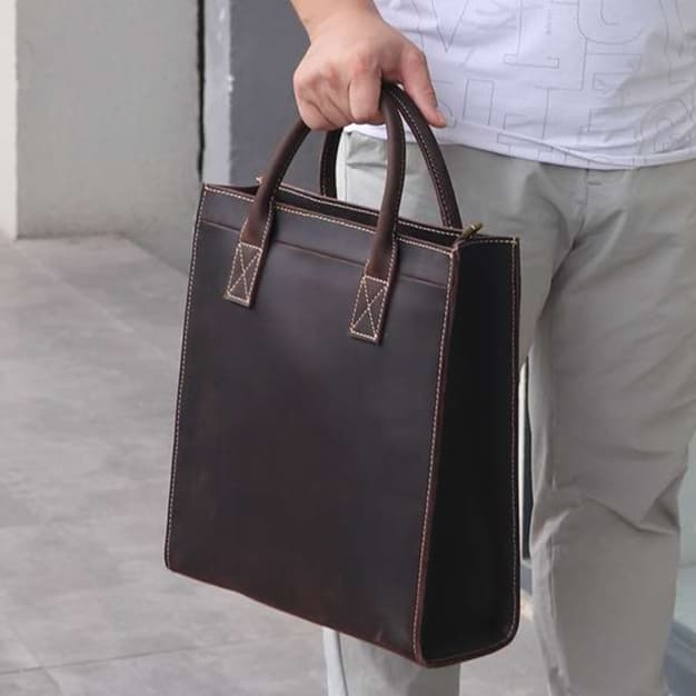 職人手縫い本革トートブリーフケース