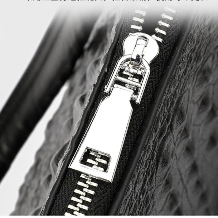 ブリーフケース クロコダイル型押し本革ビジネス鞄