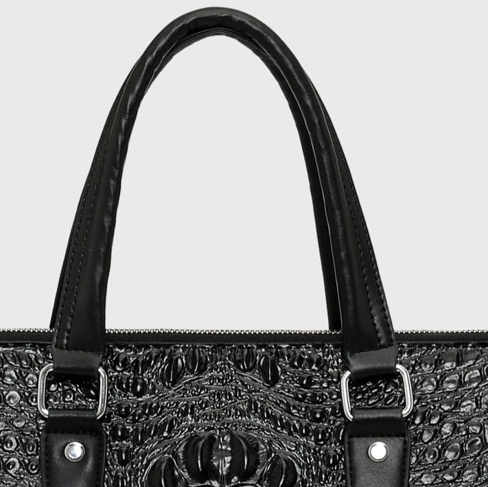 ブリーフケース クロコダイル型押し本革ビジネス鞄