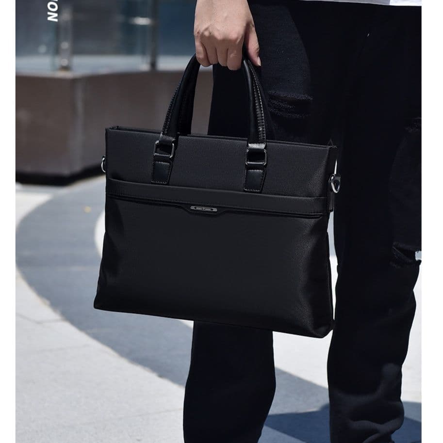 ブリーフケース 高級ナイロン製二重仕様ビジネストートバッグ