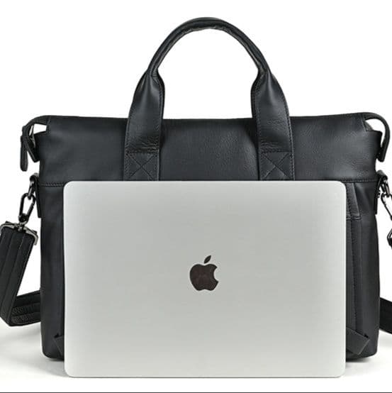 ブリーフケース 上質本革二重ジップ機能的ブリーフケース