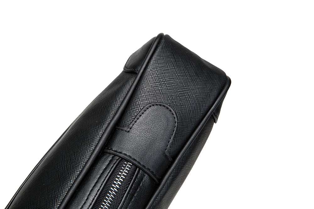 高級質感クロスグレイン本革ブリーフケース