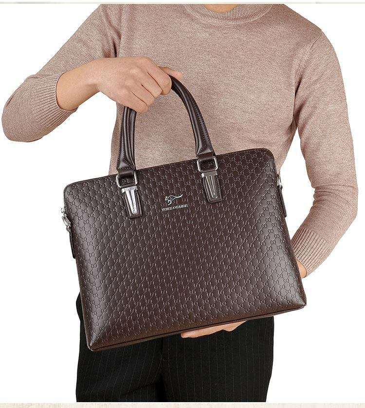 ブリーフケース 高級型押し牛革ビジネスバッグ