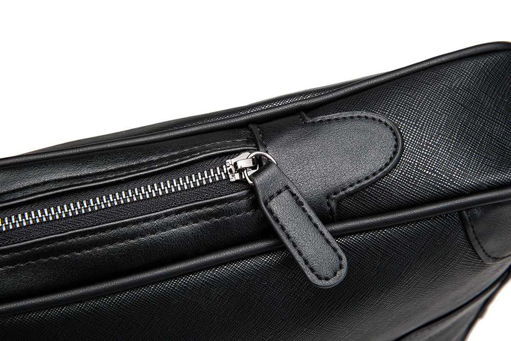 高級質感クロスグレイン本革ブリーフケース