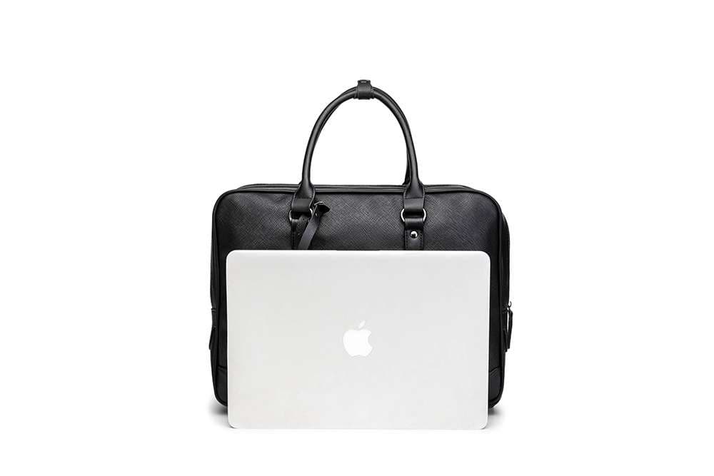 高級質感クロスグレイン本革ブリーフケース