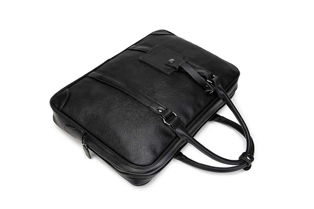 高級質感クロスグレイン本革ブリーフケース