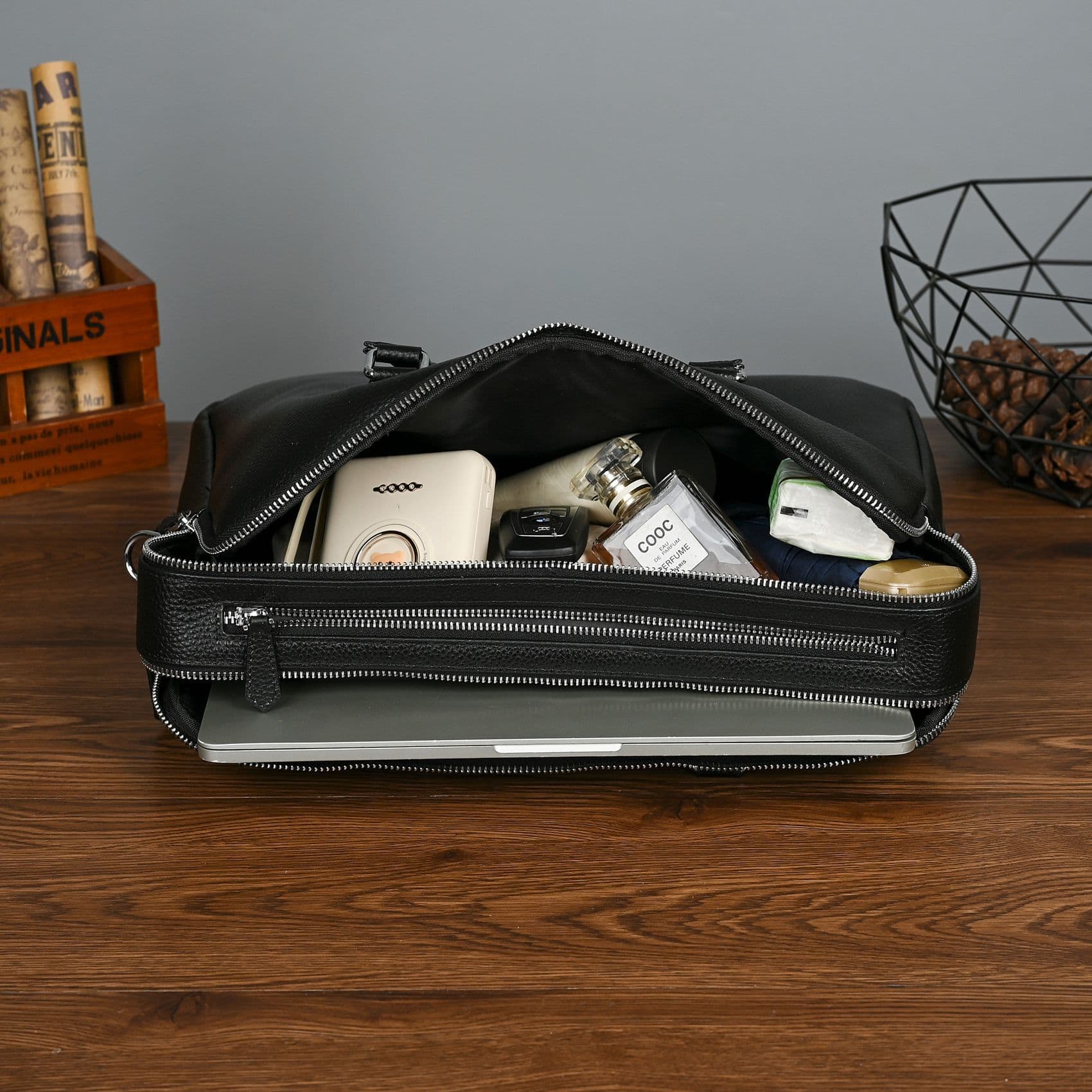 ブリーフケース 高級本革二重ハンドル仕様ビジネス鞄