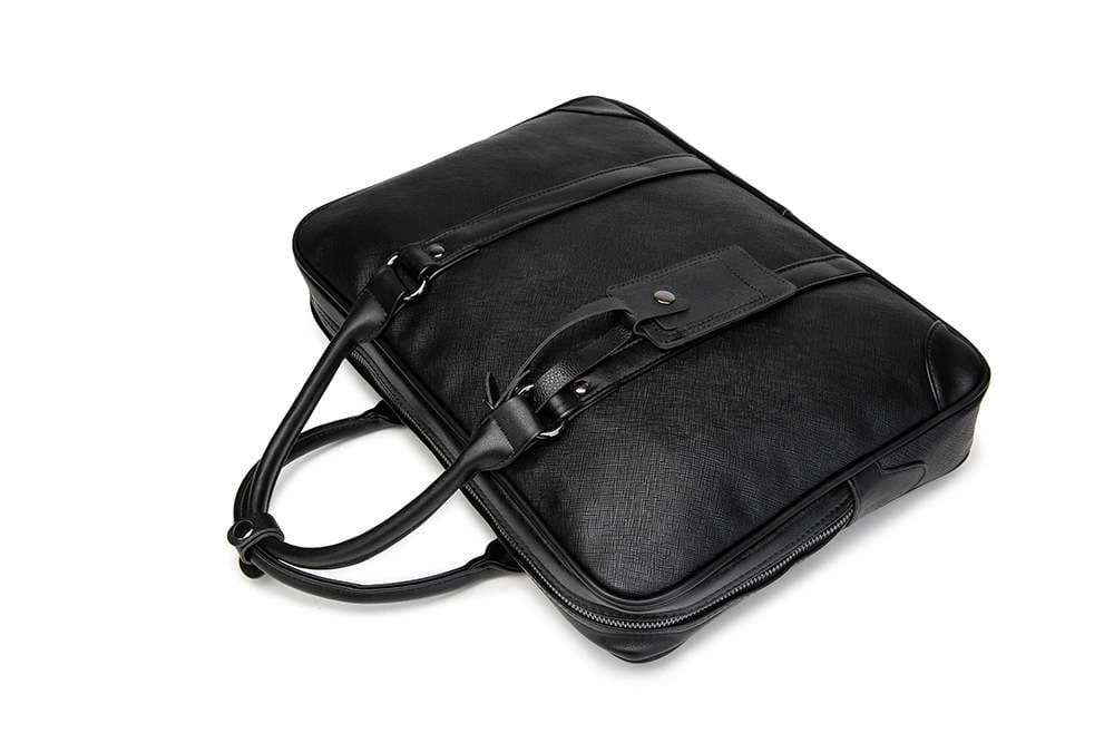 高級質感クロスグレイン本革ブリーフケース