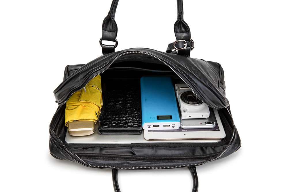 高級質感クロスグレイン本革ブリーフケース