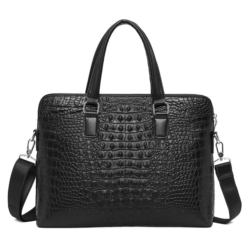 ブリーフケース クロコダイル型押し本革ビジネス鞄