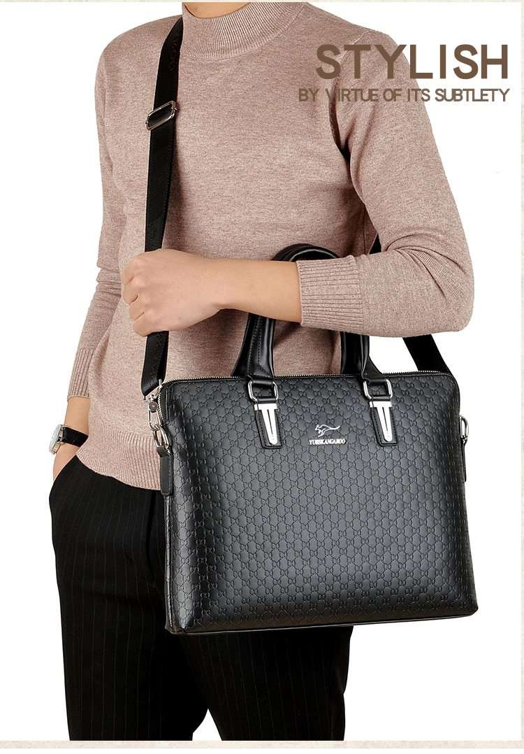 ブリーフケース 高級型押し牛革ビジネスバッグ