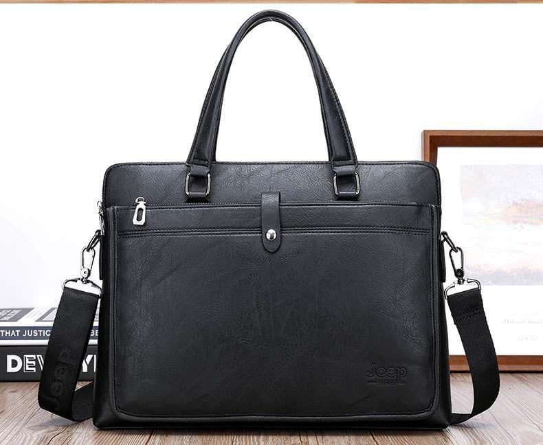 レザー製クラシックビジネスバッグ