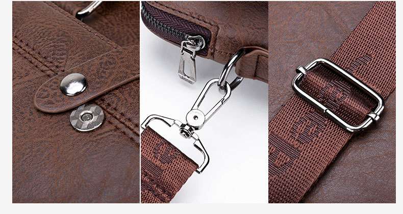 レザー製クラシックビジネスバッグ